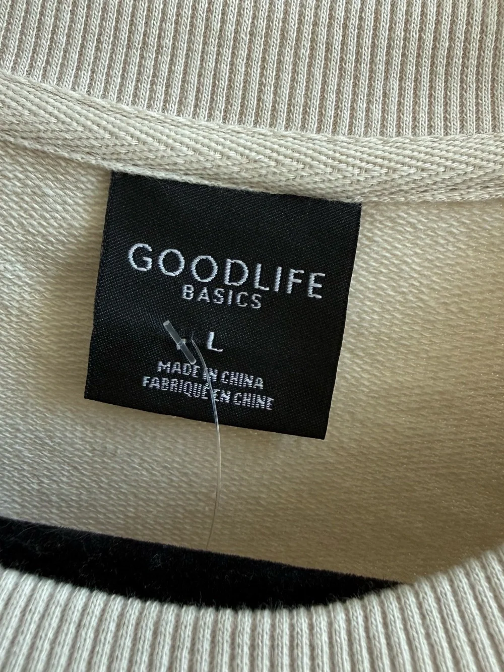NWT Goodlife Basics Men’s Cream Crewneck Sweatshirt Size Large